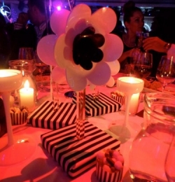 black and white acrylic flower decorations