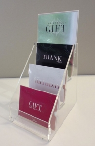 clear acrylic gift card stand