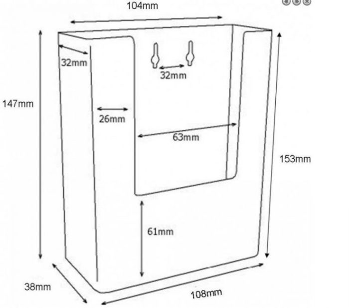 DL Brochure Holder Wall Mount