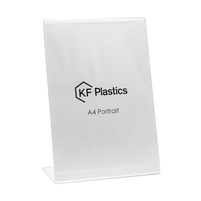 angled acrylic sign holder portrait