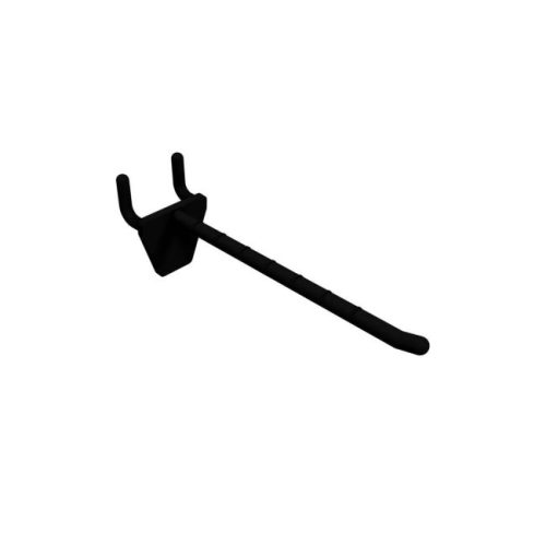 black Pegboard Single Prong Hook Plastic