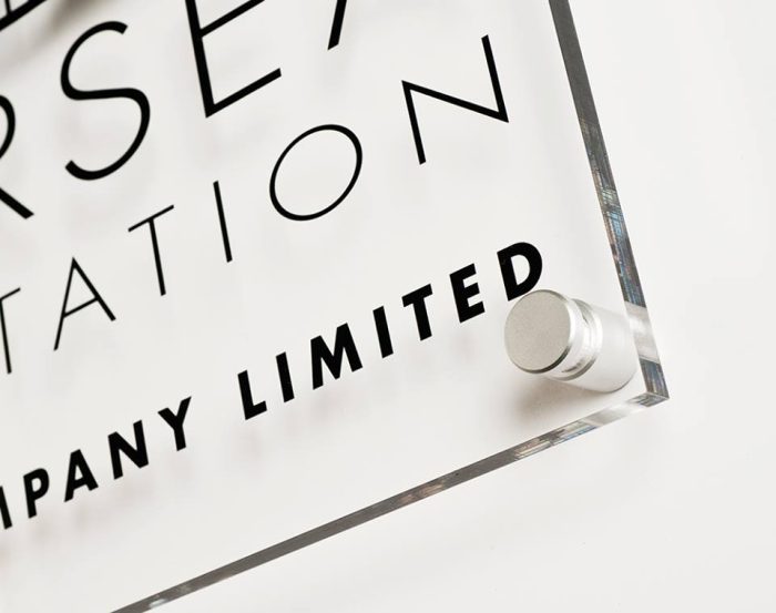 custom acrylic sign detail
